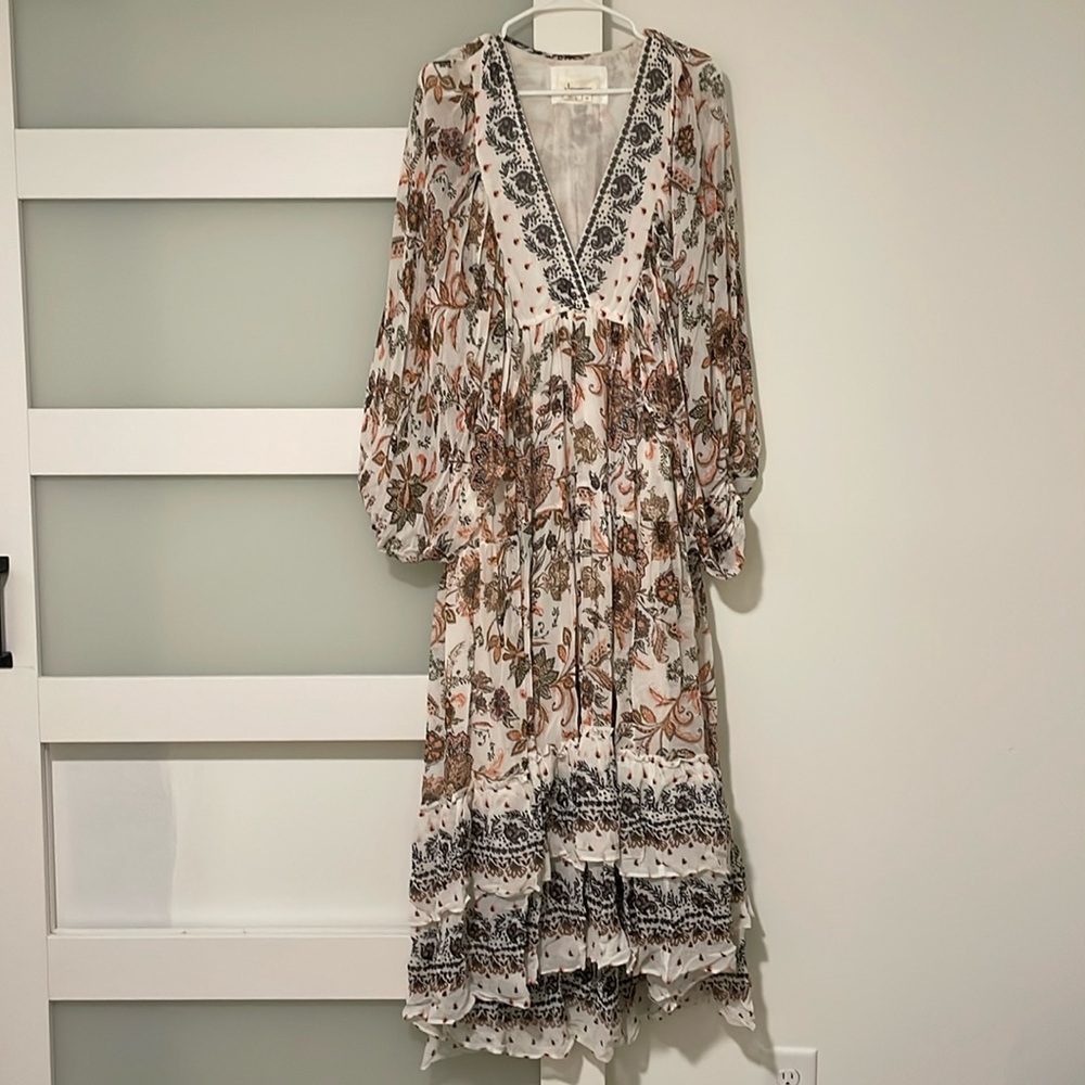 Flowy gown with plunging neckline